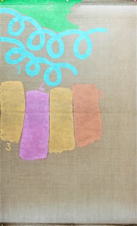 Giorgio Griffa ( Torino 1936) Cinque colori 2002 Dim.117x72 Acrilico su tela...