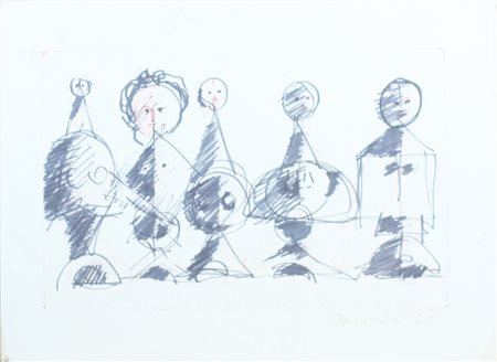 Adolfo Saporetti ( Ravenna 1907 - Milano 1974) Senza titolo 1965 Dim.35x47...