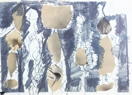 Adolfo Saporetti ( Ravenna 1907 - Milano 1974) Senza titolo 1964 Dim.48x65,5...