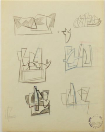 Atanasio Soldati ( Parma 1896 – Parma 1953) Senza titolo Anni 40 Dim.28x21,5...