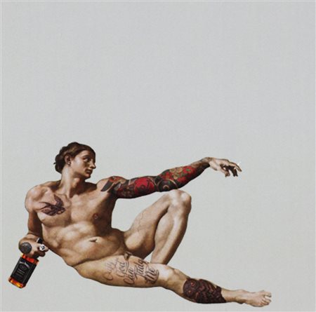 Pep Marchegiani ( Pescara 1971) Caino 2017 Dim.50x50x2,1 Stampa quadricromica...