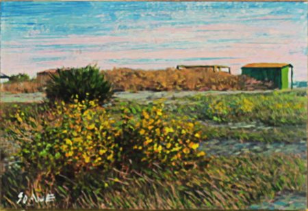 Mario Soave ( Forte dei Marmi 1955) Marina al Forte Dim.10x14,5 Olio su...