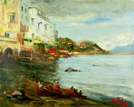 GIOVANNI PANE Napoli, 1928-2010 olio su tela cm 40x50 firmato al fronte e al...