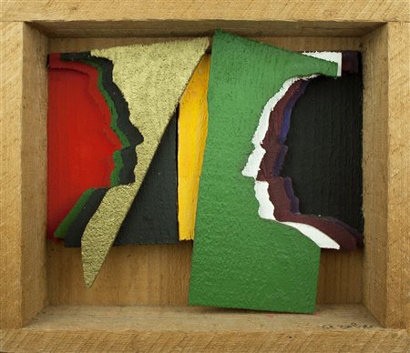 MARIO CEROLI Castel Frentano 1938 legno di pino di Russia dipinto anno 1995...