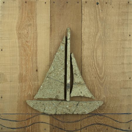 MARIO CEROLI Castel Frentano 1938 legno di pino di Russia, pastelli colorati...