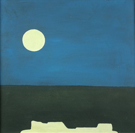 GIOVANNI KOROMPAY Venezia 1904 - Rovereto 1988 " Marina " anno 1960 olio e...