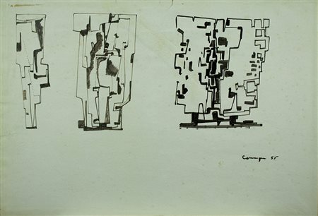 PIETRO CONSAGRA Mazara del Vallo 1920 - Milano 2005 china su carta anno 1955...