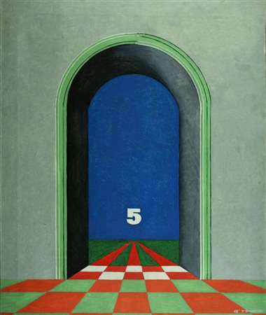 T. SHIOKAWA olio su tela anno 1968 cm 60x50 firmato e datato in basso a dx