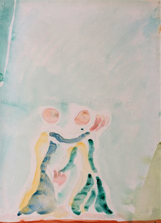 VIRGILIO GUIDI Roma 1891 - Venezia 1984 " L' incontro " acquerello su carta...