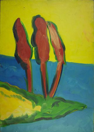 MIMMO GERMANÀ Catania 1944 - Busto Arsizio 1992 " Penisola " olio su tela...