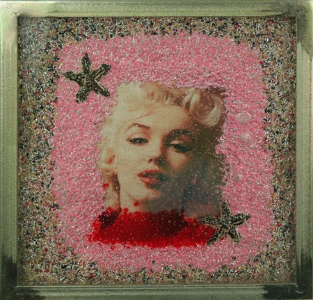 OMAR RONDA Portula 1947 - 2017 " Marilyn frozen " fusione vetro e lustrini...