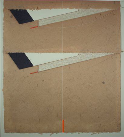 CLAUDIO ROTTA LORIA Torino 1949 " Iterazione in rosso " tecnica mista su...