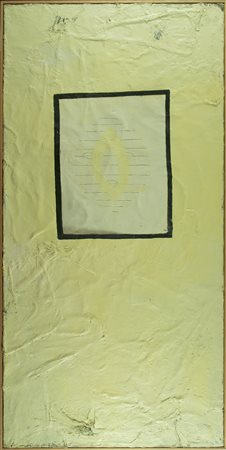 GIANNI DESSÌ Roma 1955 " Del dire del fare " olio, cera e stoppa su tela anno...