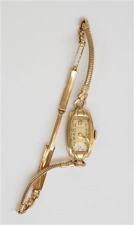 HAMILTON Orologio da polso da donna in metallo dorato, movimento con carica...