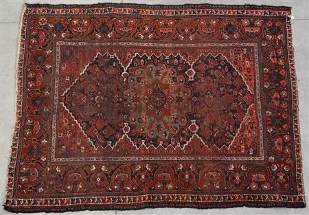 [Tappeti] Tappeto Afshar, Persia, inizio secolo XX. Disegno a medaglione su...