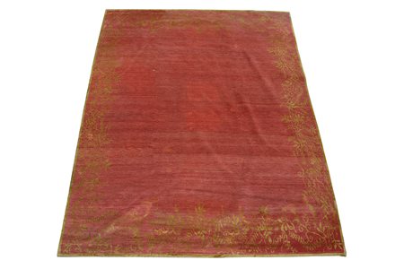 [Tappeti] Tappeto moderno annodato a mano in lana e fibre vegetali. Decoro a...