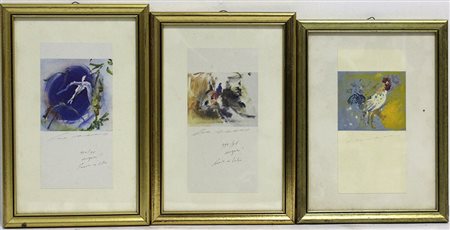 Ernesto Treccani (Milano 1920 - 2009)Sei biglietti d'auguri di formato e...