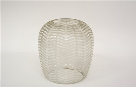 Wilhelm Wagenfeld Parte di lampada a sospensione in vetro incolore acidato...