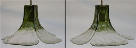 Carlo Nason (1936)Coppia di lampade a sospensione con struttura in metallo...