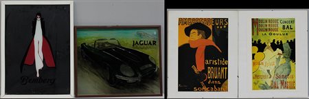 Lotto composto da quattro pannelli pubblicitari di misure differenti (lievi...