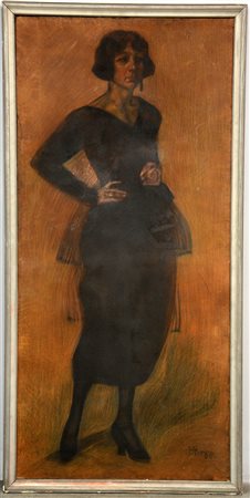 Emilio Rizzi (Cremona 1881 - Brescia 1952)"Ritratto di donna" pastelli...