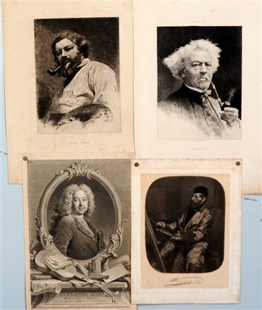 Lotto composto 27 da incisioni raffiguranti ritratti di personaggi legati...