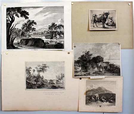 Lotto composto da 11 incisioni e riproduzioni di incisioni, per lo più...