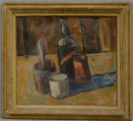 Alfredo Catarsini (1899 - 1993)"Pretesto pittorico" olio su cartoncino (cm...