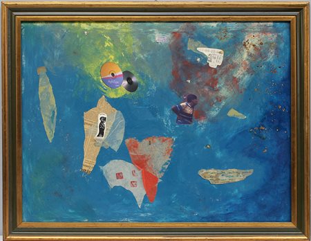 Gianni Marussi (1951)"Lo zio pesce" tecnica mista su tela (cm 60x80)...