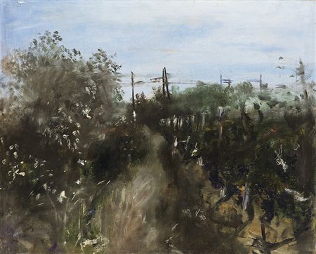 Guido Tallone (Bergamo 1894 - Alpignano 1967)"Paesaggio con ferrovia" 1954...