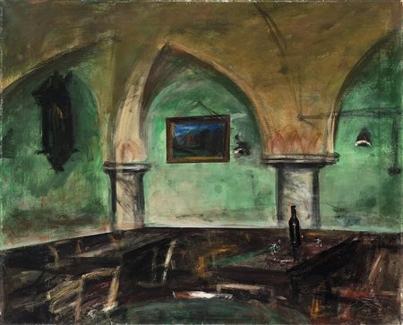 Guido Tallone (Bergamo 1894 - Alpignano 1967)"Interno di osteria" 1954...