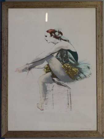 Francesco Messina (Linguaglossa 1900 - Milano 1995)"Ballerina" litografia (cm...