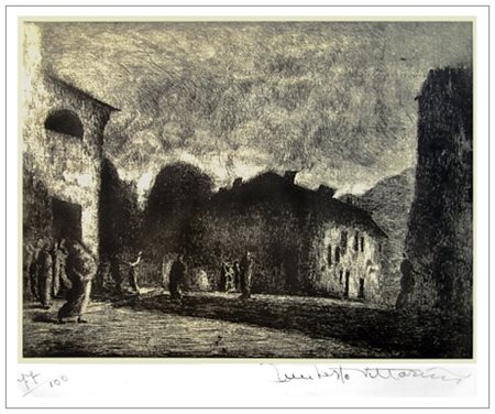 UMBERTO VITTORINI Barga 1890 – Milano 1979 Asiago 1970 Litografia es.77/100...