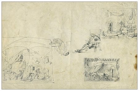 TELEMACO SIGNORINI Firenze 1835 – Firenze 1901 Senza titolo Matita su carta...