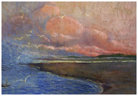 SPARTACO CARLINI Pisa 1884 – Pisa 1949 Foce d’Arno Olio su tavola 22,5 x 33....