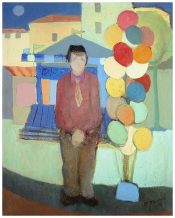 MARCO MENGHELLI Pisa 1948 Senza titolo 1970 Olio su tela 50 x 40. Firma e...