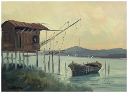 R. BARONI Senza titolo Olio su tela 35 x 50. Firma in b. a s. B.A.: 60