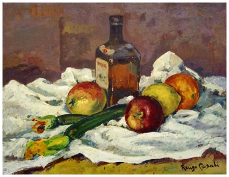 RENZO CASALI Livorno 1898 – Livorno 1977 Senza titolo Olio su faesite 30 x...