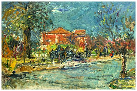 FEDERICO CRESCI Livorno 1941 Senza titolo Olio su cartone 24 x 34. Firma in...