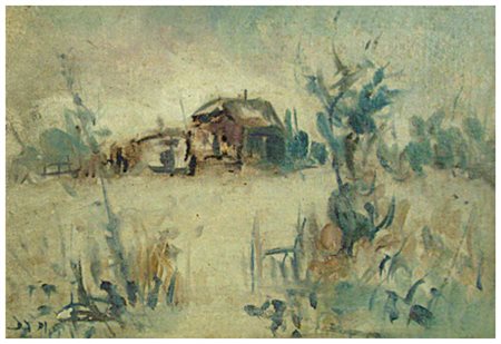 ALVARO DANTI Livorno 1911 – Livorno 1985 Senza titolo Olio su cartone...