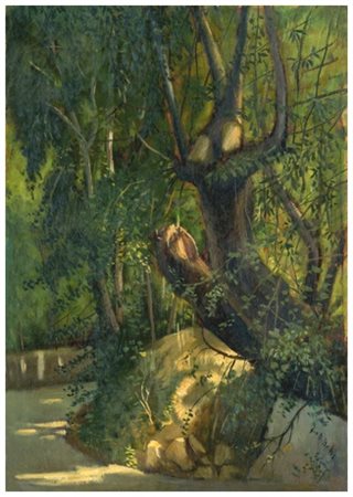 GIO DI BATTE Livorno 1944 Senza titolo Olio su tavola 40 x 28. Firma in b. a...