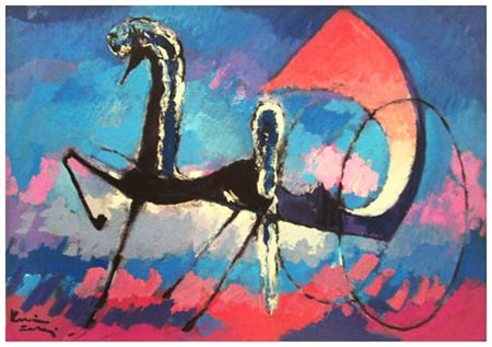 VOLTOLINO FONTANI Livorno 1920 – Livorno 1976 Il cocchio 1970 Olio su tavola...