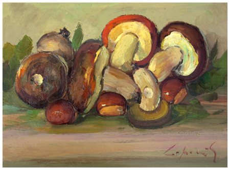 GIO BATTA LEPORI Livorno 1911 – Livorno 2002 Senza titolo 1987 Olio su tavola...