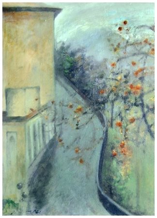 MARIO MADIAI Livorno 1944 Senza titolo Olio su tela 70 x 50. Firma in b. a d....