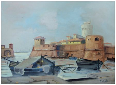 GIACOMO TABELLINI Livorno 1907 – Livorno 1989 Senza titolo Olio su tavola 35...
