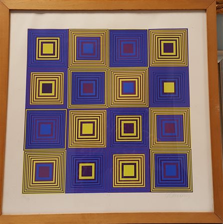 Reiner Kallhardt, "S.T.", 1974, serigrafia su carta cm 60x60, nr. 128/199,...