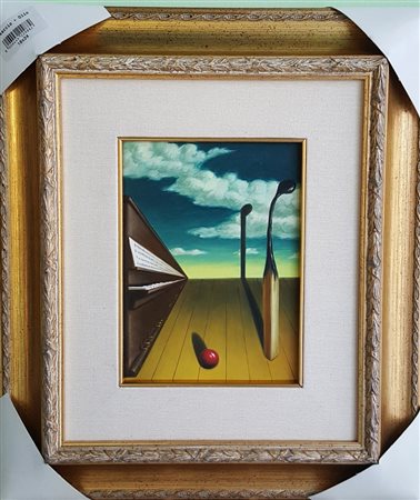 Davide Nunziante, "Trittico metafisico 01", olio su tela cm 18x24, autentica...