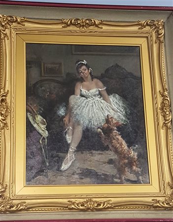 Giovanni Dominech, "Ballerina", olio su tela cm 50x40