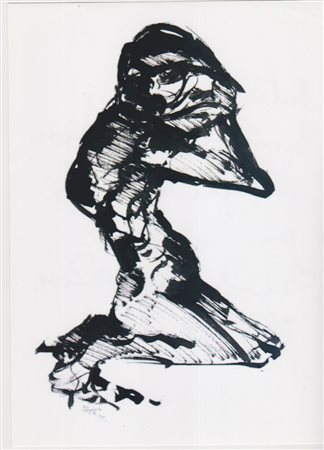 Enrico Colombotto Rosso, "Figura", china su carta cm 70x50, firma in basso a...