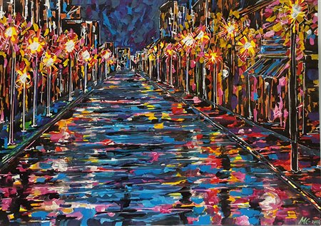 Massimo Costantini, "Dopo il temporale", 2014, acrilici su tela cm 50x70,...